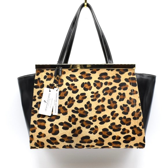 Alberta Di Canio Handbags - Alberta di Canio Leopard Calf Hair Leather Bag